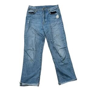 Carmar Button Fly Distressed Denim Jeans Size 27 Women's High Waisted